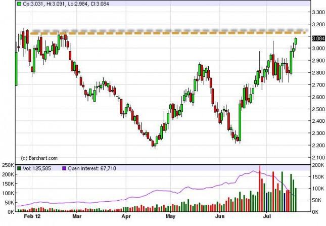 Natural Gas forecast July 23, 2012, Technical Analysis