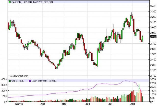 Natural Gas Forecast August 15, 2012, Technical Analysis