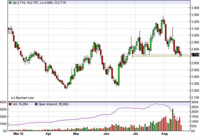 Natural Gas Forecast August 20, 2012, Technical Analysis
