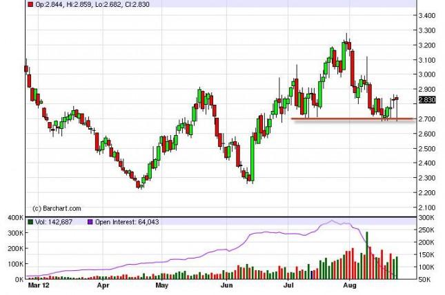 Natural Gas Forecast August 24, 2012, Technical Analysis
